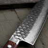 Tsunehisa VG-10 Damascus Brown Nóż Santoku 18 cm