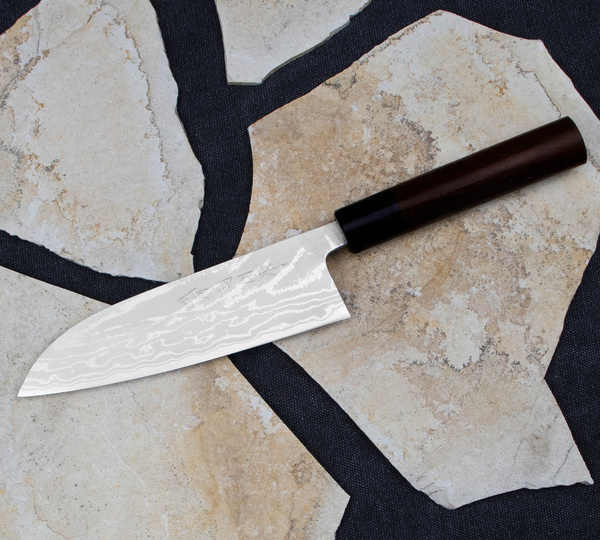Shiro Kamo Shirogami Nóż Santoku 16,5 cm