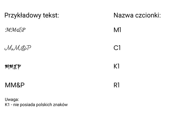 Usługa - Grawer laserowy Inicjały do 4 znaków