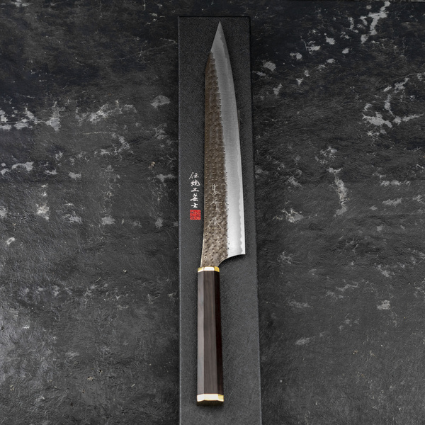 Yu Kurosaki Kokusen Brass Aogami Super/SS Nóż Sujihiki 27 cm