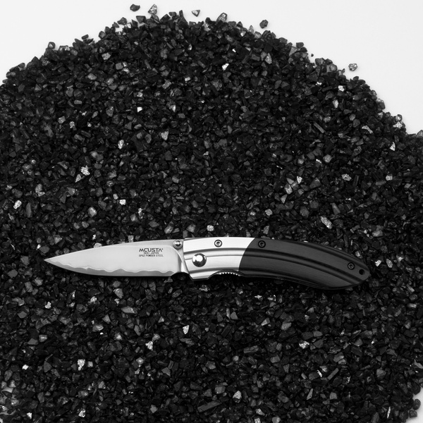 Nóż składany Mcusta Shinra Mixture SPG2 Black Pakka 7,2 cm