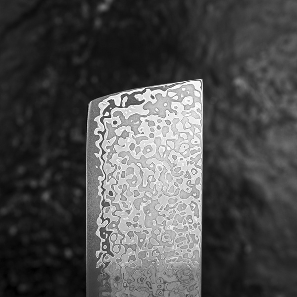 Hatsukokoro Hikari Kurozame SLD Damascus Nóż Nakiri 16 cm