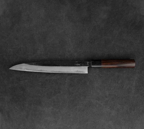 Kajiwara Kurouchi Aogami#2 Nóż Sujihiki 24 cm