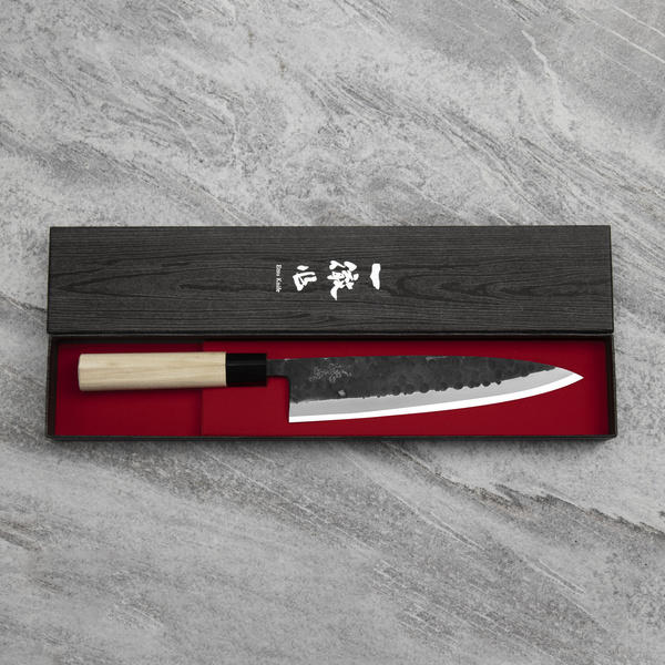 Ittetsu Forge Black Shirogami#2 Nóż Miroshi Deba 21 cm