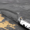 Ryo Nomura Shirogami#2 Damascus DropPoint White