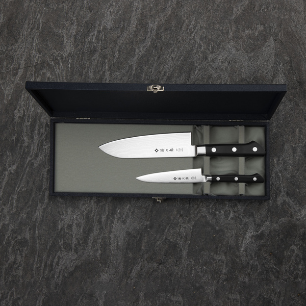 Tojiro DP37 Zestaw Nóż Santoku 17 cm + uniwersalny 12 cm