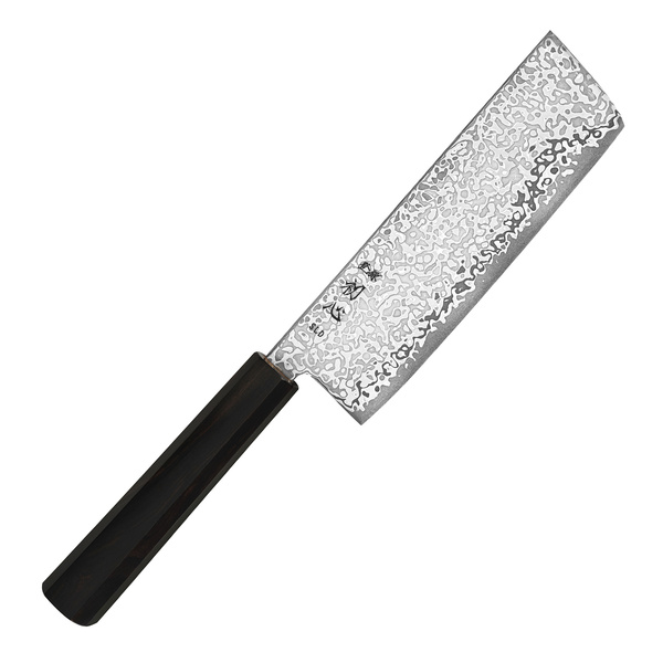 Hatsukokoro Hikari Kurozame SLD Damascus Nóż Nakiri 16 cm