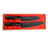Satake Tsuhime Black Zestaw w drewnianym pudełku Nóż Szefa + Santoku
