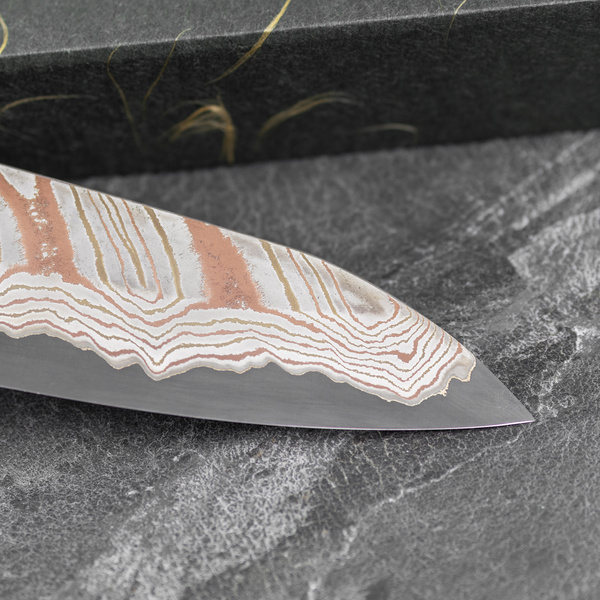 Hatsukokoro Irodori Aogami#2 Rainbow Damascus Kurozome Nóż Szefa kuchni 20 cm