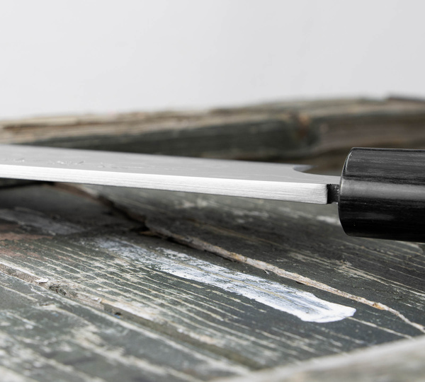 Hideo Kitaoka Shirogami#2 Satin Damascus Nóż Kamagata Usuba 18 cm
