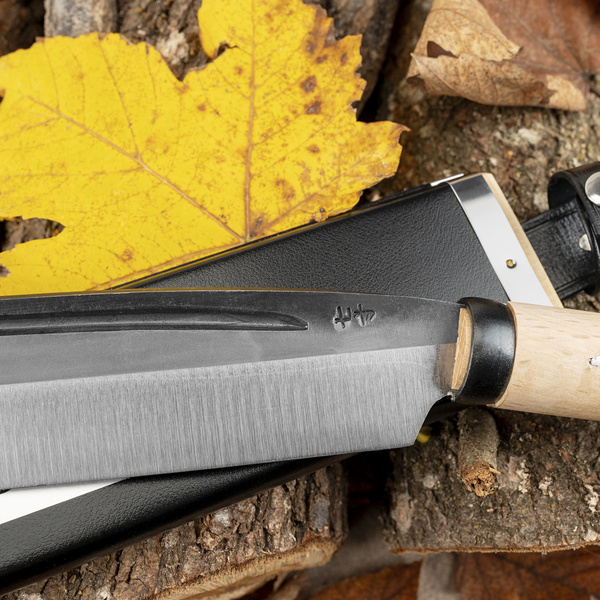 Mutsumi Hinoura Hatchet Nóż Outdoor SK-5 21 cm + Drewniana Pochwa