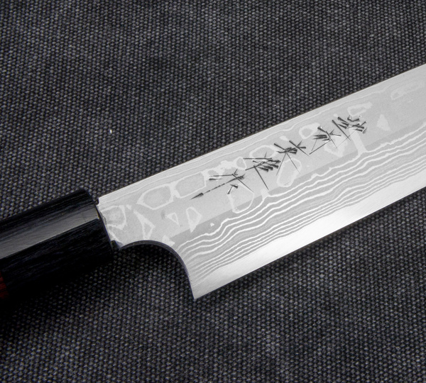 Hideo Kitaoka Shirogami#2 Satin Nóż Kiritsuke 21 cm