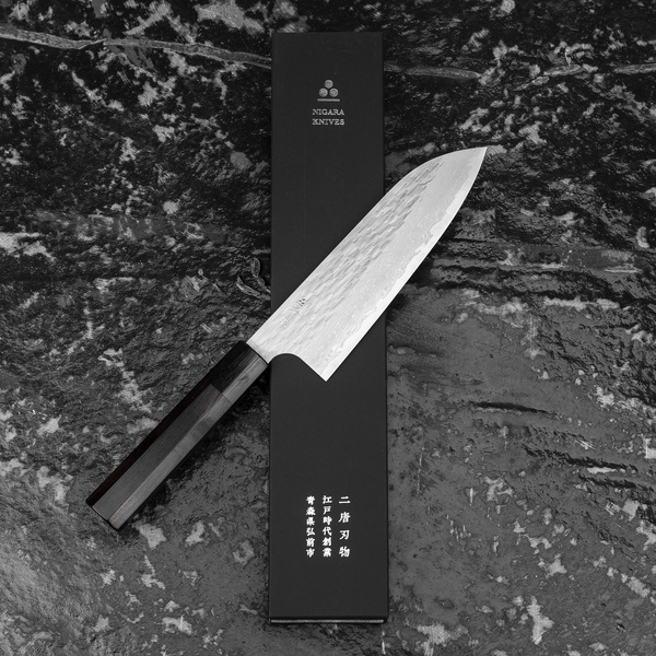 Nigara Hamono VG-XEOS Damascus Nóż Santoku 17 cm