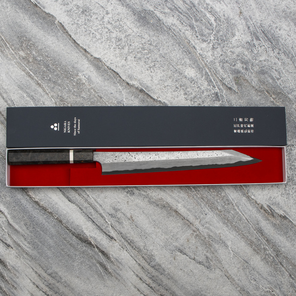 Nigara Hamono Anmon Aogami#2 Nóż Kiritsuke Yanagiba 30 cm