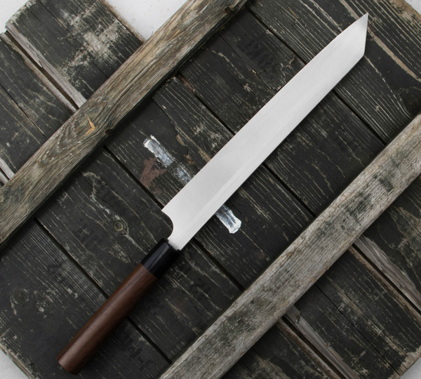 Hideo Kitaoka Shirogami#2 Satin Nóż Kiritsuke 27 cm