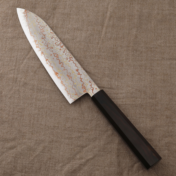 Hatsukokoro Hayabusa Rainbow Aogami#2 Nóż Santoku 18 cm