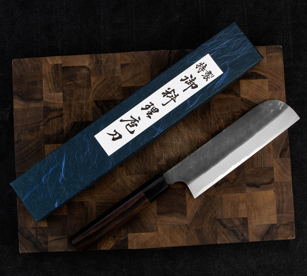 Hideo Kitaoka Shirogami Black Oktagon Nóż Kamagata Usuba 18 cm