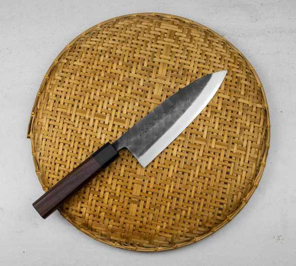 Hideo Kitaoka Shirogami Black Oktagon Nóż Deba 18 cm