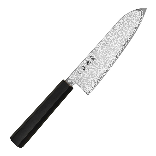 Hatsukokoro Hikari Kurozame SLD Damascus Nóż Santoku 17 cm