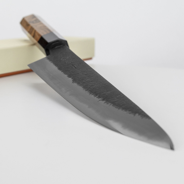 Mutsumi Hinoura Shirogami#2/Iron Nashiji Nóż Sujihiki 24 cm