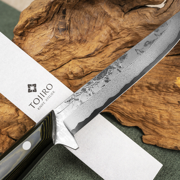 Tojiro Atelier VG-10 Damascus Sado Nóż Myśliwski 14 cm + Saya