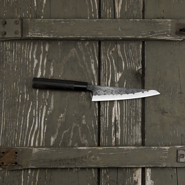 Motokyuuichi Shirogami#2 Hammered Nóż Honesuki 15 cm