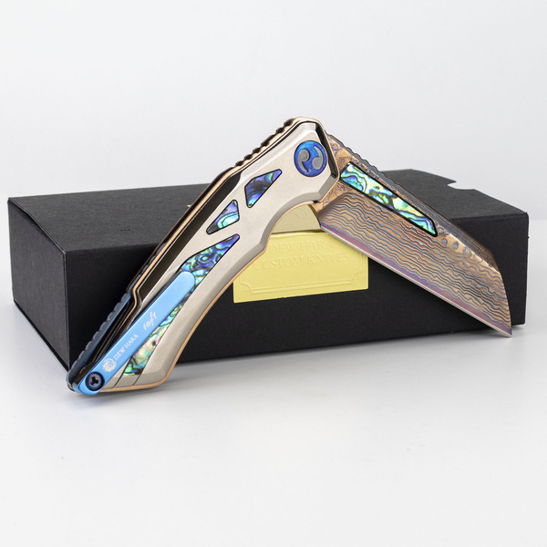 Dew Hara Ray#7 VG-10 Damascus Nóż składany 8,5 cm