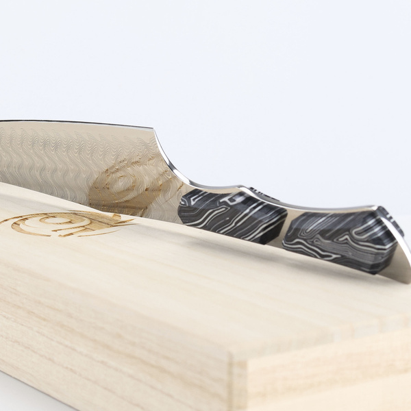 Dew Hara Saku#25 VG-10 Damascus Nóż Santoku 18 cm