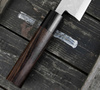 Hideo Kitaoka Shirogami#2 Satin Damascus Nóż Miroshi Deba 21 cm