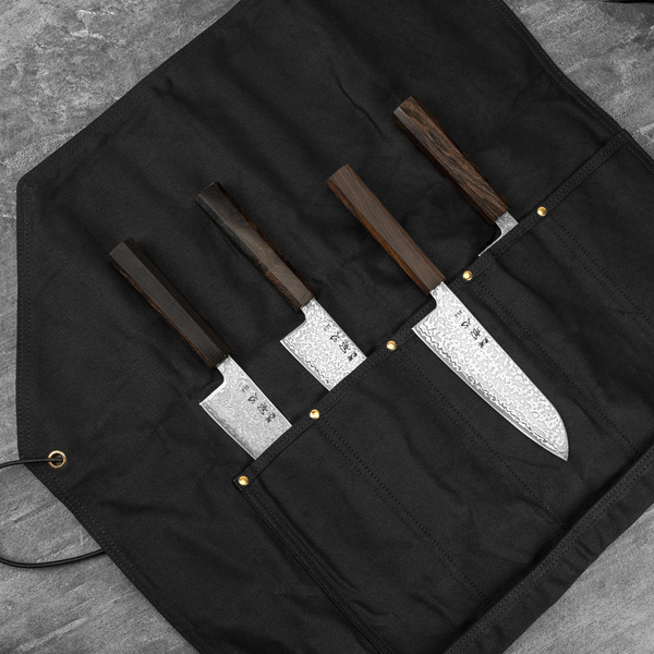 Hatsukokoro Płócienna torba na 5 noży Black