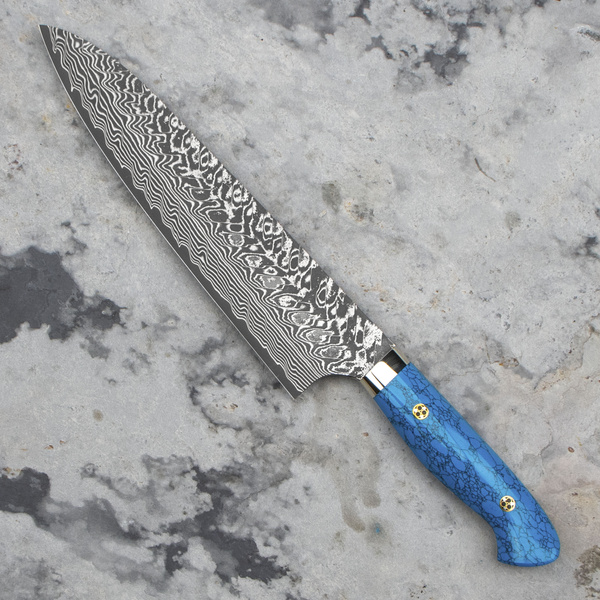 Yoshimi Kato SG2 Turquoise Nóż Szefa kuchni 21 cm