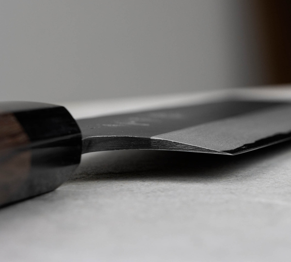 Hideo Kitaoka Shirogami Black Oktagon Nóż Usuba 18 cm
