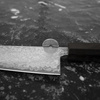 Hatsukokoro Hikari Kurozame SLD Damascus Nóż Santoku 17 cm