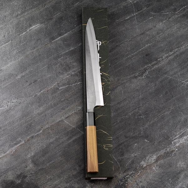 Yoshikane SKD11/SS Nashiji Nóż Sujihiki 24 cm