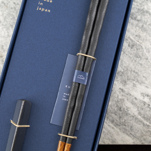 Japońskie Pałeczki do sushi Kawai Gift Set - Kurabi Black