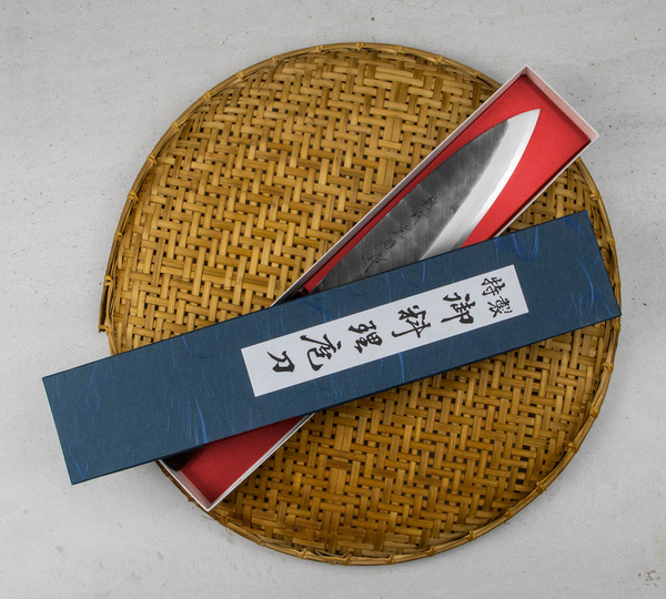 Hideo Kitaoka Shirogami Black Oktagon Nóż Deba 18 cm