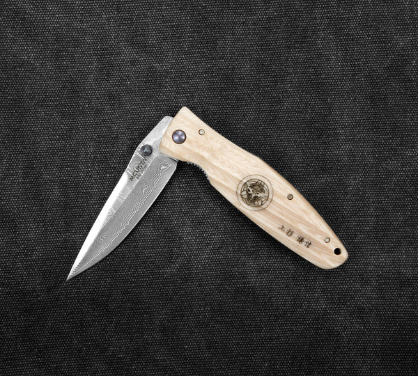 Nóż składany Mcusta Sengoku White Micarta Damascus VG-10 9 cm