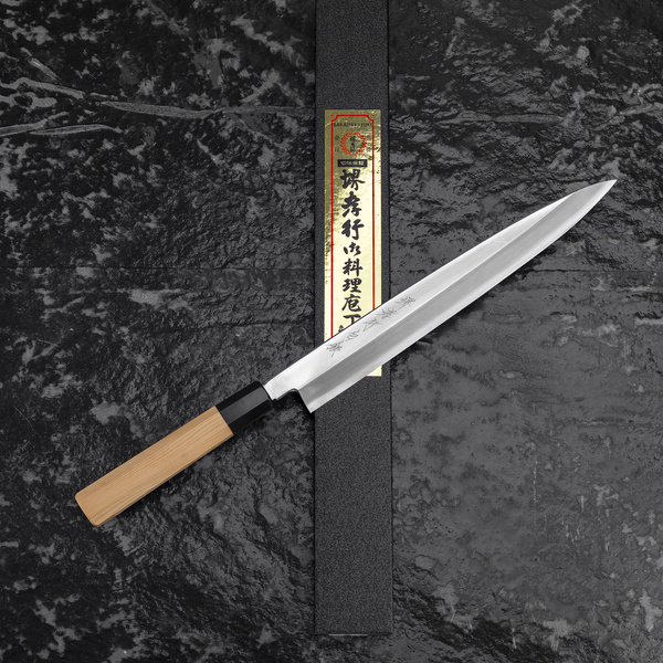 Sakai Takayuki Hakugin AUS-8 Mirror Finish Nóż Yanagiba 27 cm