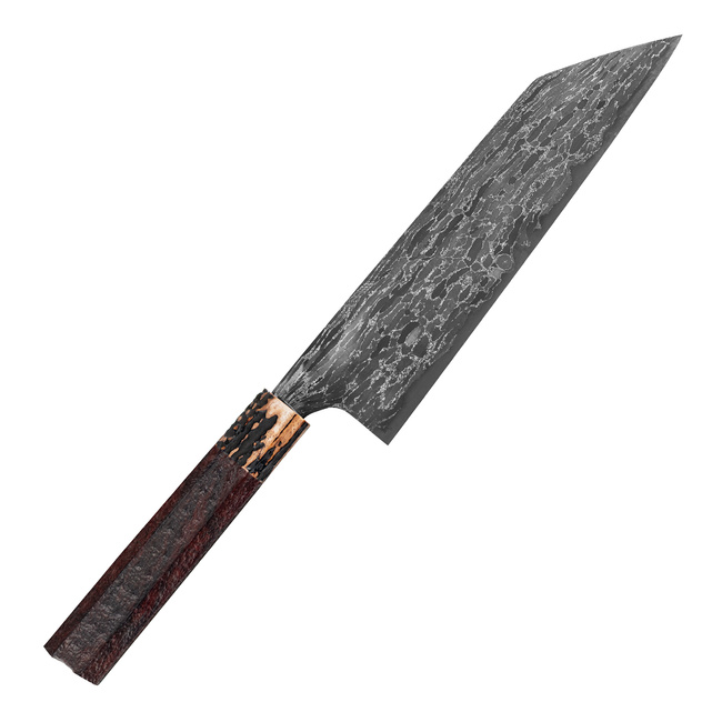 Naoki Mazaki Hon-Sanmai Aogami#1/Iron Wootz Damascus Nóż Kiritsuke Gyuto 21 cm