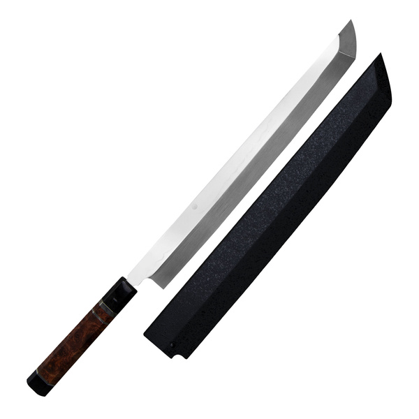 Sakai Takayuki Gallery Shirogami#2 Honyaki Black Horn Nóż Sakimaru 30 cm