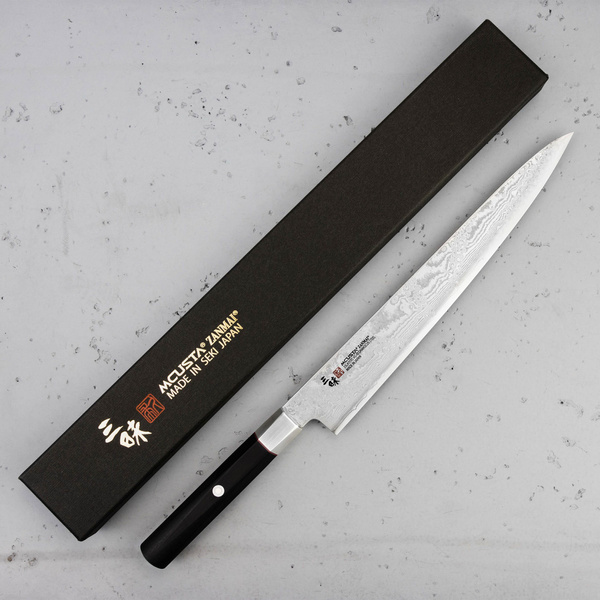 Mcusta Zanmai Splash Damascus VG-10 Nóż Sujihiki 27 cm