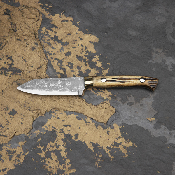 Ryo Nomura Shirogami#2 Damascus DropPoint WB