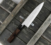 Hideo Kitaoka Shirogami#2 Satin Damascus Nóż Miroshi Deba 21 cm