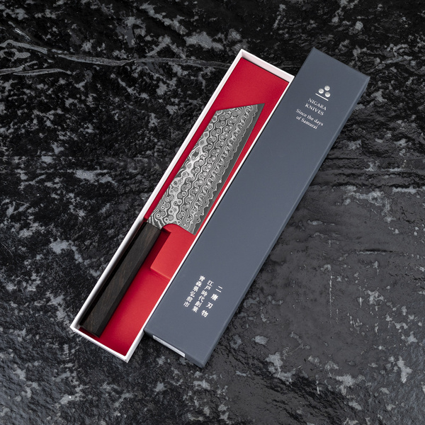 Nigara Hamono Anmon SG2 Damascus Nóż Kiritsuke Nakiri 17 cm