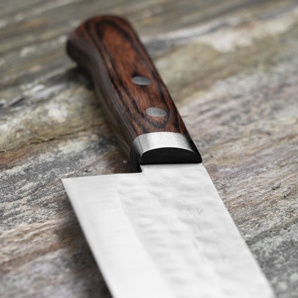 Kunio Masutani VG-1 Hammered Mahoń Nóż Santoku 17 cm