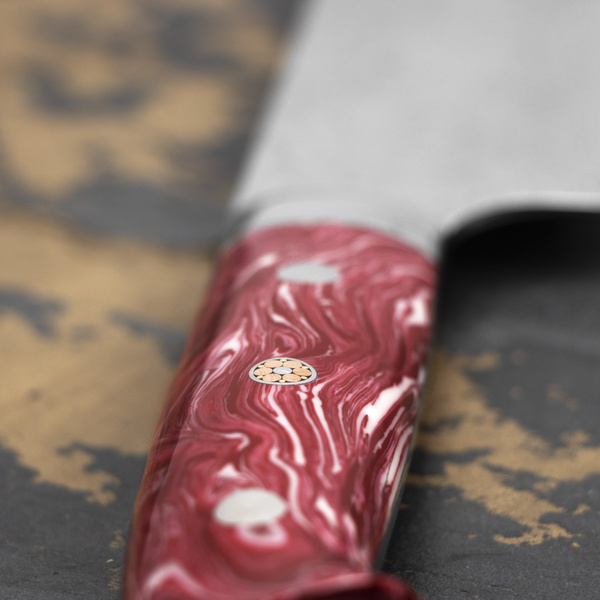 Takeshi Saji Red Turquoise  R2 Nóż Santoku 18 cm