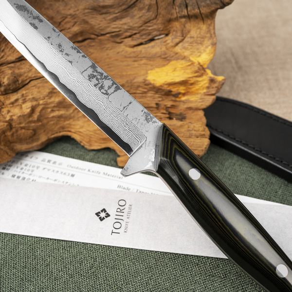 Tojiro Atelier VG-10 Damascus Sado Nóż Myśliwski 14 cm + Saya