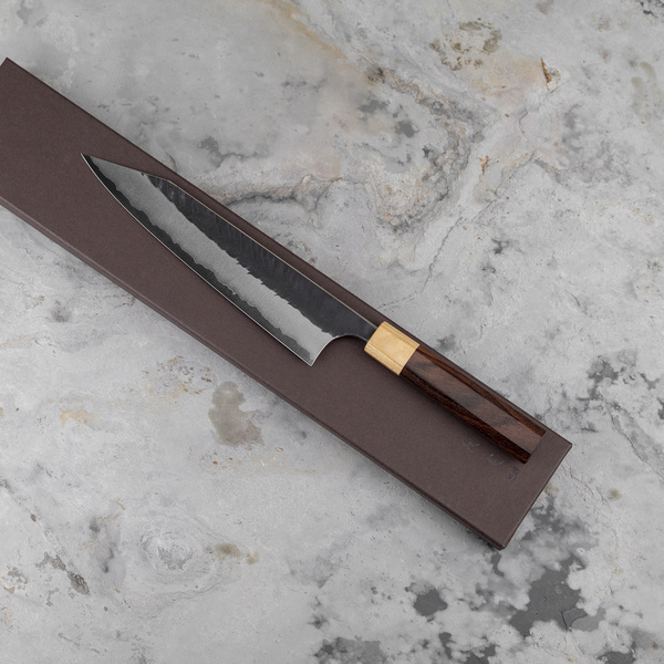 Yoshimi Kato Aogami Super/SS Kurouchi V-Tsuchime Nóż Kiritsuke Gyuto 21 cm