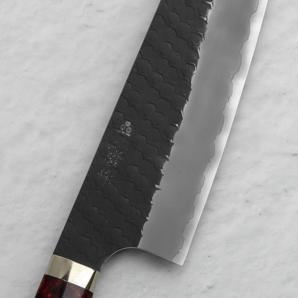 Nigara Hamono SG2 Limited Red Kurouchi Nóż Santoku 18 cm