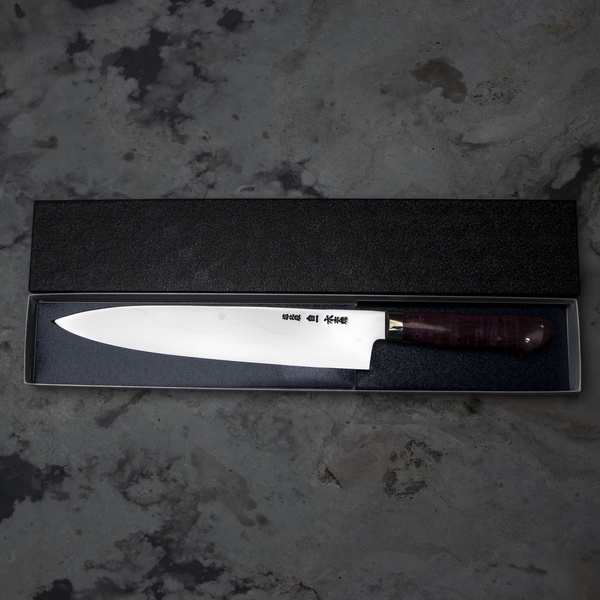 Sakai Takayuki Gallery Shirogami#1 Honyaki Fuji Purple Nóż Szefa kuchni 24 cm